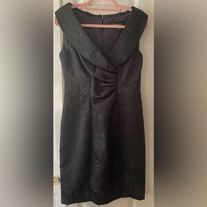 Connected Apparel V front navy blue cocktail dress, size 6.
